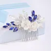 Headpieces Fashion Floral Rhinestone Pearl Bridal Hair Combs Handmade Leaf Wedding Headbonad Bohemian Headpiece For Women Accessories Tiara