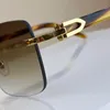 Retro Designer Women Okulary przeciwsłoneczne Prostokąt Goggle Gold Frame Carti męs Buffalo Rogu okulary Słońce Czarne szare przezroczyste okulary UV400 FEM275C