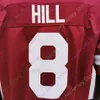 Mitch 2020 New NCAA Mississippi State MSU Maillots 8 Kylin Hill College Football Jersey Rouge Taille Jeune Adulte