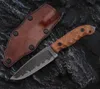 NOUVEAU H9202 HAUT END SURVIAL SERGLET couteau A2 Drop Point Blade Full Tang Linen Handle de p￪che ext￩rieure Chasse Fixe Couteaux de lame avec Kydex