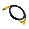 Cabos de áudio Golden banhado a 90 graus Angulado RCA Male para RCA-Male Plug Plug Av Audio Conector Cabo 1,5m/1pcs