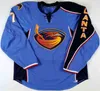 GLA Herrens vintage Atlanta Thrashers Jerseys Game slitna tr￶ja17 Ilya Kovalchuk 36 Eric Boulton 6 Ron Hainsey 7 Mark Popovic Jersey Blue Hockey