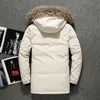 Hommes Down Parkas Marque Veste D'hiver Hommes Manteau De Canard Blanc Coupe-Vent Fourrure À Capuche Col Épaissir Vestes -30 Degrés Garder Au Chaud Taille S-3XL 220924