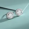 Boucles d'oreilles ￠ ￩talon 2 carats de simulation d'oeuf pigeon diamant luxe avec zircone S925 Silver Silver Women