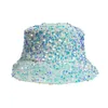 Stingy Brim Hats Man Woman Glitter paljetter Hink Fisherman Folded Windproof Panama Female 220923