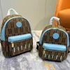 schoolbag Shoulder Backpack Mini Handbag High Quality Boy Girls Satchels Head Canvas Leather Bag Zipper Handbags Letter Printing Back Pack