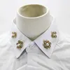 Bow Ties Linbaiway skjorta falska krage blommiga pärlor lapel löstagbar falsk krage för kvinnor tröja faux col kvinnlig avtagbar nackband