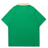 Herren Polos Poloshirts Vintage Stickerei Buchstaben Umlegekragen Baumwolle T Sommer Streetwear Casual Übergroßes Hemd für Männer