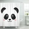 Shower Curtains Cute Owl Cartoon Funny Animal Panda Pet Cat Colorful Flowers Children Bathroom Decor Kids Bath Curtain Set Hooks 220922