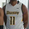 Mitch Custom 2020 Towson Tigers Basketball Jersey NCAA College Brian Fobbs Allen Betrand Nakye Sanders Jason Gibson Juwan Gray Gary Neal