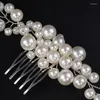 Headpieces Fashion Pearl Silver Bridal Hair Comb Women Headdress Handmade Wedding Accessories Jewelry Party Prom Headpiece Tiara For Girls