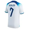 2022 Jerseys de fútbol Copa Mundial Sancho Rashford 2023 Inglaterra Kane Sterling Grealish National Team Football Kit 22 23 Camisas rojas Blue Men Kits Kits 111