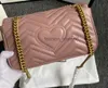 Moda Luxurys Bag Marmont Women Designers Bags Bolsa de couro genuíno Bolsa de carteira de carteira de couro genuíno Mensageiro de ombro de crossbody