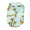 개 의류 여름 옷 멋진 해변 하와이 스타일 고양이 셔츠 짧은 소매 코코넛 나무 인쇄 작은 애완 동물 치와와