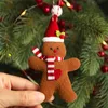 Décorations de Noël 3 Pcs Noël Fuzzy Gingerbread Man Poupée Arbre de Noël Pendentifs Année Enfants Cadeau Ornements Suspendus Décorations De Noël pour La Maison 220926