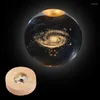 Night Lights Crystal Ball Astronaut Planet Globe 3D Laser Engraved Solar System with Touch Switch LED Light Base Astronomy Gif