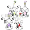 8 inches GiliGlass Hookahs Water Bong with Honeycomb Perc Color Lip Female 14.5mm Recycle Dab Rig Recycler pipe with quartz nail