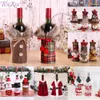 Décorations de Noël FENGRISE Couverture De Bouteille De Vin Pour La Maison Père Noël Ornement Table Décor Navidad Cadeau 220926