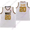 Mitch 2020 New NCAA College Wake Forest Demon Deacons Jerseys 20 John Collins Basketball Jersey White Size Youth Adult