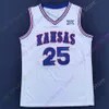 2020 NEW NCAA KANSAS JAYHAWKSジャージ25ダニーマニングカレッジバスケットボールジャージーホワイトサイズの若者大人