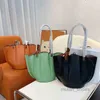 2022 Evening Bags Foldable Shell Tote Bags Women Folding Process Handbag Shoulder Leather Designer Brand Crossbody Female Bucket