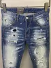 Heren vernietigd Skaker Jeans Blue Washed Denim /broek /bodems slanke pasvorm coole kerel causal vernietig jeans