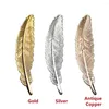 Gifts For Kids Gold Silver Plated Page Markers Retro Metal Feather Bookmark Book Darts Students Stationery
