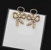 Fashion Gold Women Designer earings Double Letter Stud Luxury Geometric Crystal Heart-shaped Couple Zircon Cute Earrings For Lady Wedding Hoop