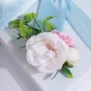 Headpieces Vintage White And Pink Flower Leaf Wedding Hair Clip Handmade Accessories For Bridal Headdress Party Prom Headpiece Tiaras