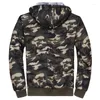 Sweats à capuche pour hommes, vestes de Camouflage, doublure en fourrure épaisse, Cardigan chaud d'hiver, manteaux doux et confortables militaires