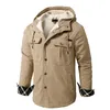 Hiver épais chaud hommes Parkas coton Bomber veste hommes Plus velours décontracté à capuche Parka pardessus militaire coupe-vent coupe-vent