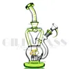 9.5 inches Glass water bongs hookahs heady dab rig bong honeycomb perc Toro Recycler pipes quartz banger oil rigs water pipes smoking accessories