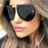 Sunglasses Vintage folding pilot sunglasses women luxury crystal brand oversize clear eyeglasses sun glasses men shades oculos de sol T220924