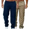 Açık kargo pantolon erkek elastik bel sonbahar pantolon nefes alabilen sonbahar pantolonlar iş için düz renk cala masculina h1223