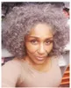 Fashion Beauty Ponytail Gray Afro Hair Piece Real Brasilian Kinky Curly Women Grey Hair Extension Hairpiece Drawstring Clip i 120G