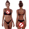 Costumi da bagno da donna Colori solidi Perizoma Bikini brasiliani Costumi da bagno sexy da 2 pezzi Costume da bagno donna taglie forti Costume da bagno bikini semplice Costume da bagno push up a vita bassa