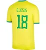 2022 brasiliani Richarlison G.JESUS maglie da calcio coppa del mondo camiseta 22/23 COUTINHO FIRMINO Marquinhos Casemiro brasil maglia da uomo maglia da calcio allenamento