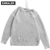 Men's Sweaters Harajuku personality hole jumper knitted sweater women's Korean-style oversized pullover thick grandpa ugly sweater aesthetic 220926