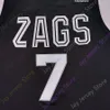 Mitch 2021 Final Four New College NCAA Gonzaga Jerseys 7 Cevn Basketball Jersey Black Size Youth Vuxen All Stitched