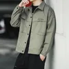 Jackets para hombres 2022 Spring Men Casual Cargo Jacket Washed Pure Cotton Coats Ej￩rcito Bomber verde Masculino