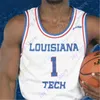 Mitch Louisiana Tech Basketball Jersey NCAA College Karl Malone DaQuan Bracey Ledoux Amorie Archibald Jean Muhammed P.J. Brown Millsap