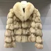 女性Sファーフェイクウィンタージャケット服リアルショートファッションナチュラルコートとジャケット厚い暖かいアウター220926