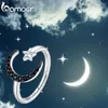 Cluster Rings 925 Sterling Silver Mysterious Star Moon Finger Rings for Women Justerbar Free Size Fine Jewelry BSR137 220922