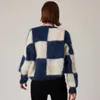 Su￩teres femininos inverno vintage mohair xadrez su￩ter chique de manga longa o pesco￧o ladrinhas pullover moda quente roupas femininas 220923