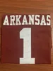 Anpassad Arkansas McFadden College Football Jersey Boyd Jefferson 16 Treylon Burks 10 Warren 17 John David 66 Ty Clary Stitched Vermilion Jerseys