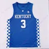 Mitch Custom Kentucky Basketball Jersey NCAA College Tyrese Maxey Immanuel Quickley Hagans Fox Gilgeous-Alexander Towns Wall Davis Rondo Murray