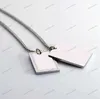 10 Style Unisex Necklace 316L Titanium steel Engraved Letter 18K Plated Gold Necklaces With Single Heart Punk Pendant