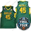 ミッチ2021ファイナルフォー4 NCAAカレッジベイラージャージー45ダビオンミッチェルグリーンダークグレーサイズS-3XL