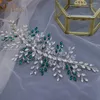Headpieces A441 Gr￶n brudh￥rband Crystal Wedding Hair Accessories Bruden Jewelry Rhinestone pannband Elegant huvud