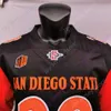 Mitch Custom 2020 San Diego State Aztecs Football Jersey NCAA College Marshall Faulk Ryan Agnew Smith Jesse Matthews Cameron Thomas Myles Cheatum